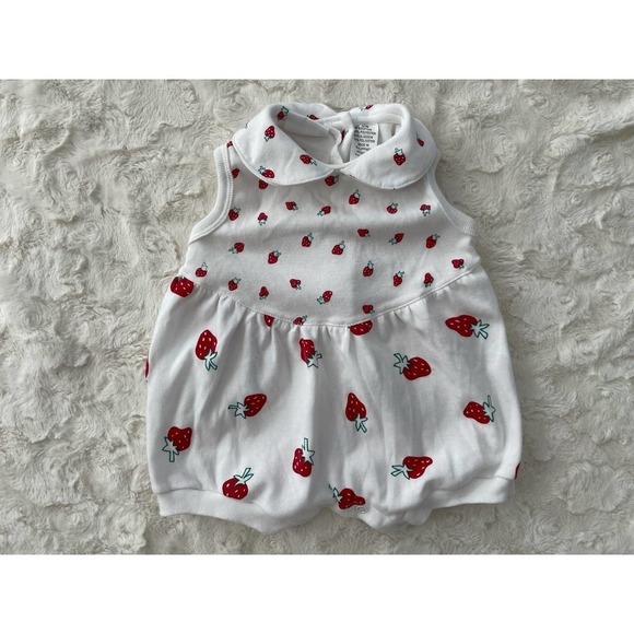 Tamara Baby Girl's Strawberry Romper with Collar 12M - Picture 2 of 7